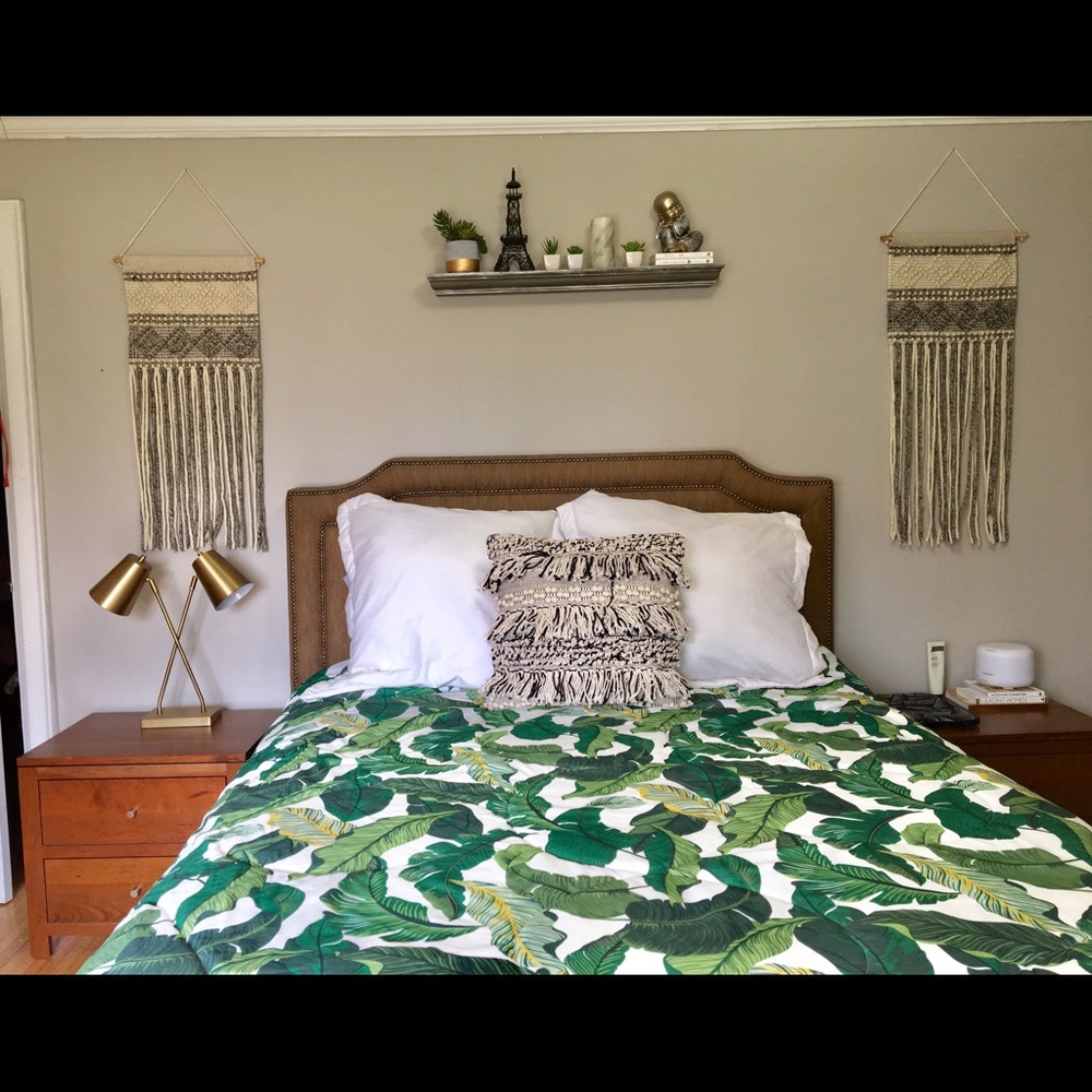Queen size Palm Print Comforter & 2 printed shams